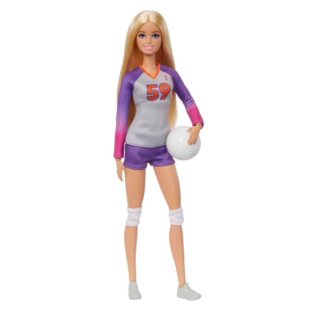 Barbie Doll & Accessories, Made to Move Career Volleyball Player Doll with Uniform and Ball, HKT72