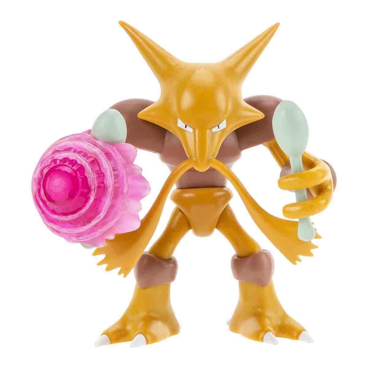 Pokémon Alakazam Battle Feature Figure - 4.5-Inch Alakazam Battle Ready Figure with Psychic Blast Accessory