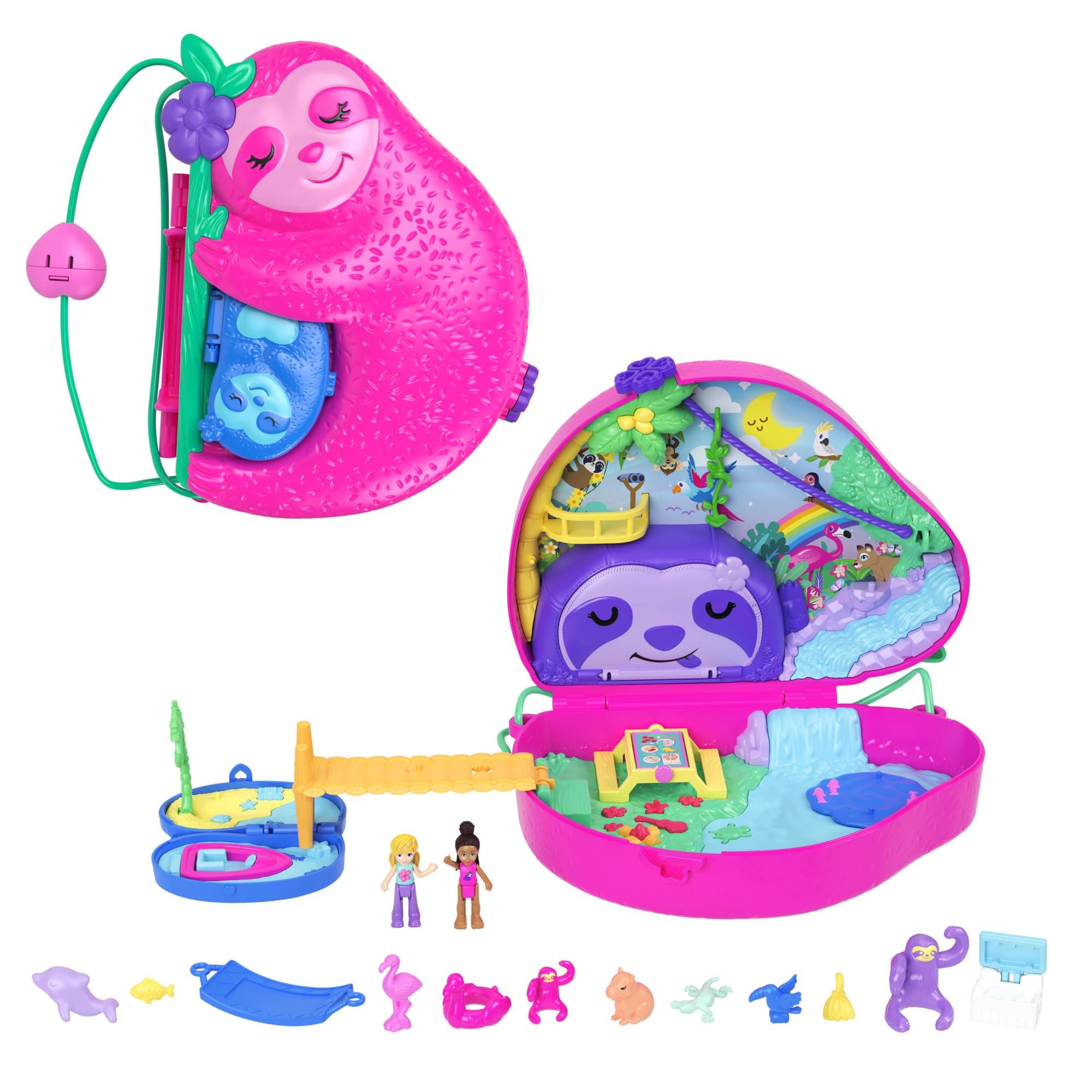 Polly Pocket 2-in-1 Sloth Family Wearble Compact