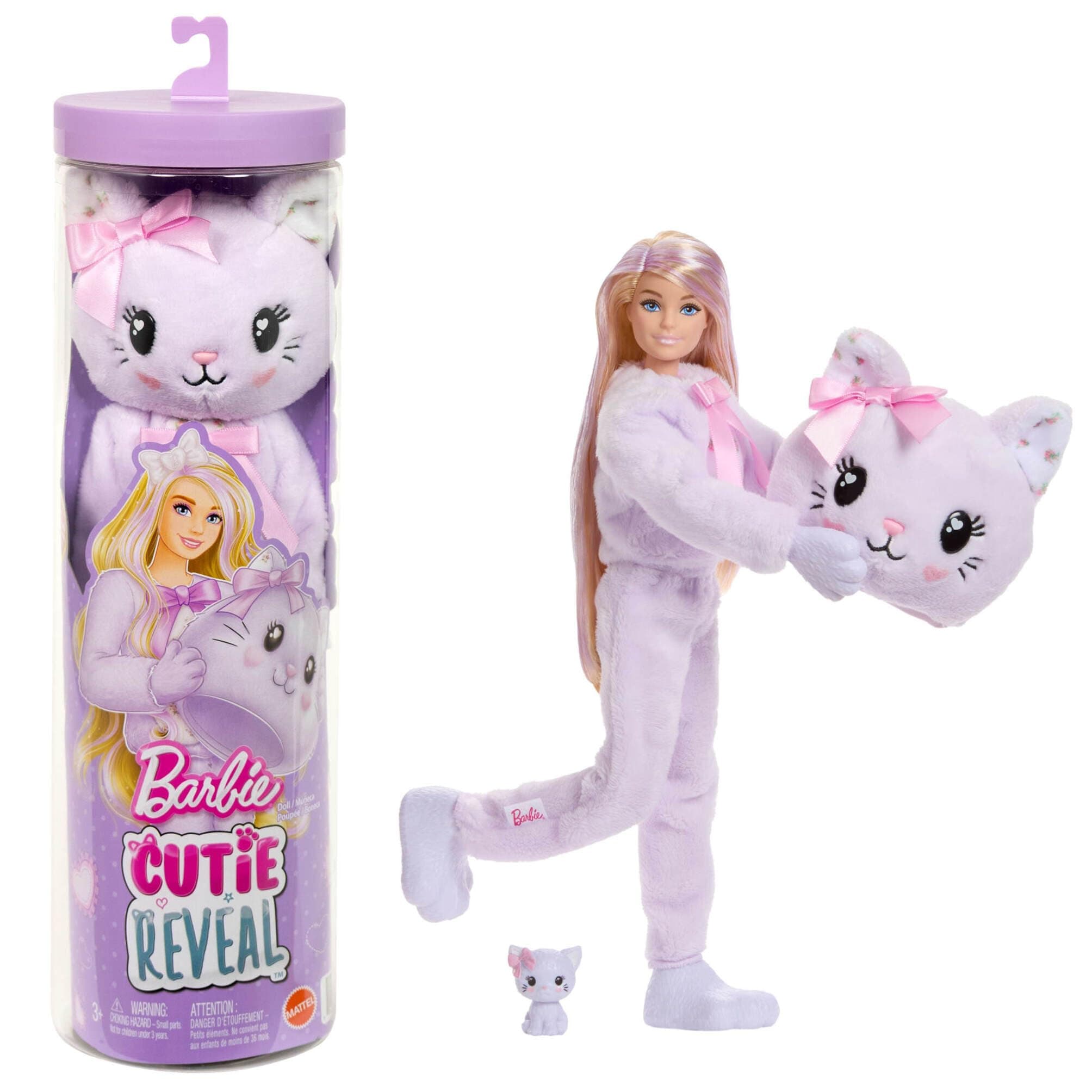 Barbie Cutie Reveal Doll & Accessories, Cuddly Series Kitten