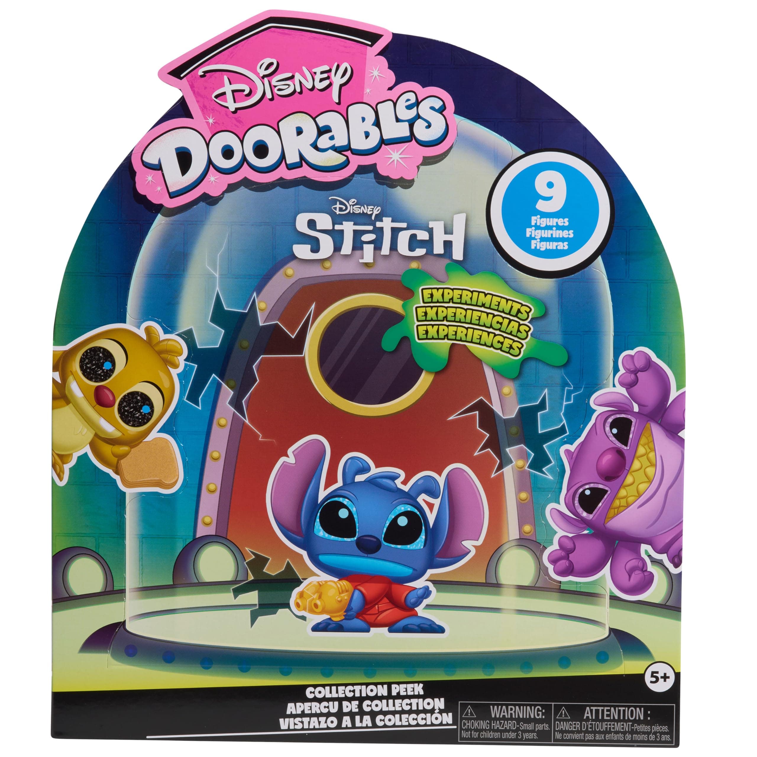 Just Play Disney Doorables Stitch Experiments Collection Peek, 9 Collectible 1.5 Inch Toys, Boys and Girls Ages 5 and Up