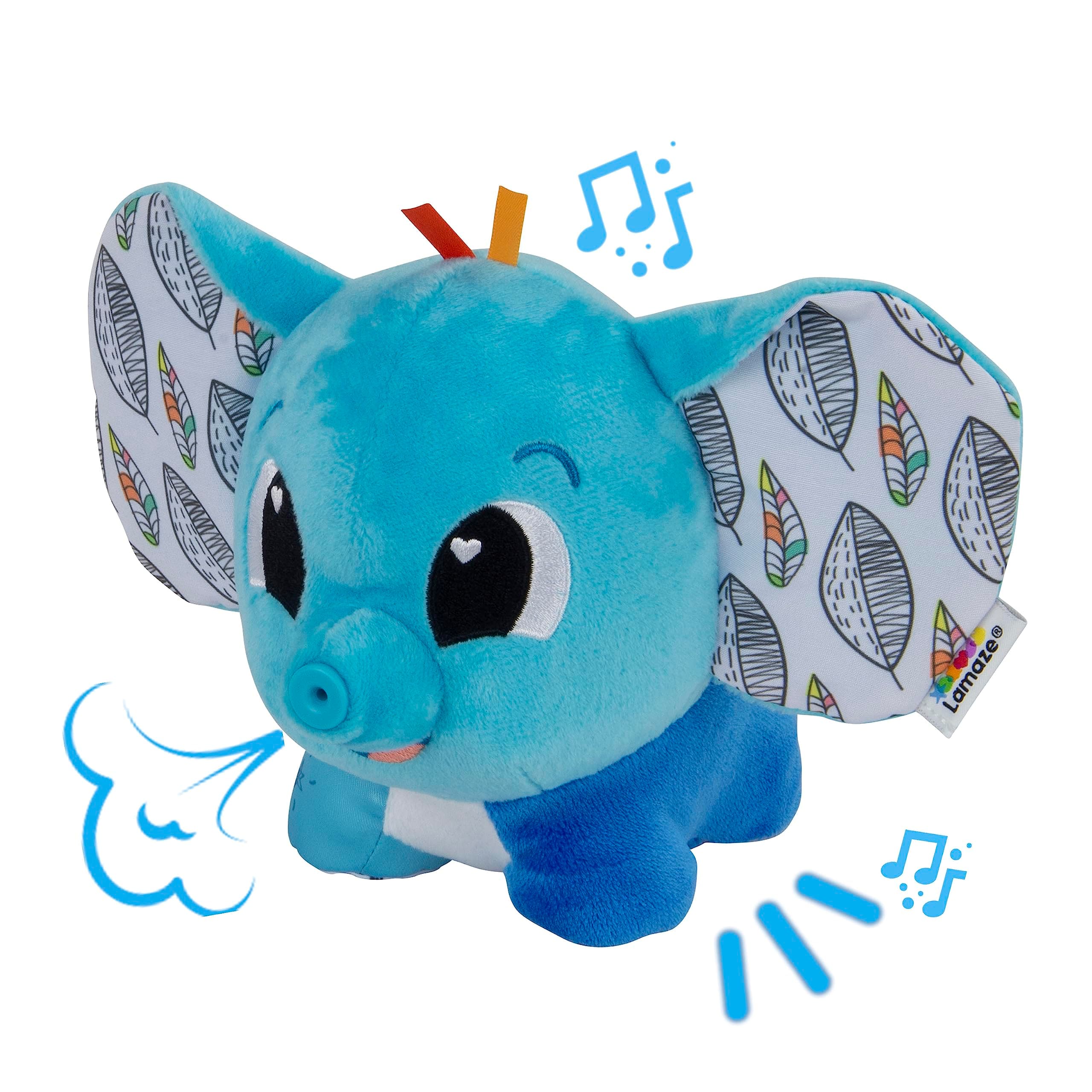 Lamaze Puffaboo Elephant, Newborn Baby Toy, Sensory Toy for Babies with Colours, Babyshower Gift for New Parents, Development Toy for Boys and Girls Aged 3 Months +