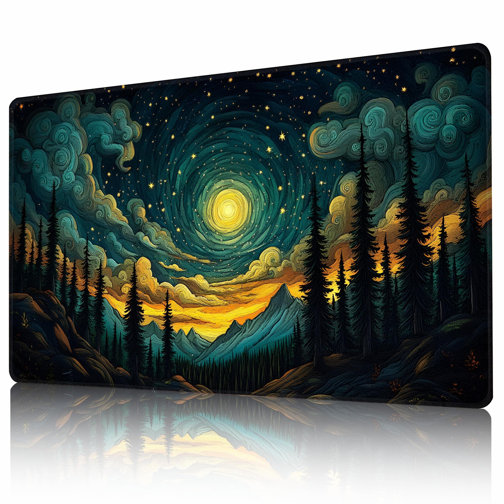 MTG Playmat 24" x 14" Stitched Edges and Smooth Rubber Surface Battle Board Game Mat with Free Storage Bag - Compatible with Magic the Gathering Playmat - Play MTG, YuGiOh, TCG